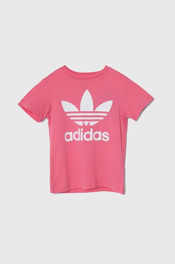 adidas Originals Otroška bombažna kratka majica adidas Originals TREFOIL TEE roza barva