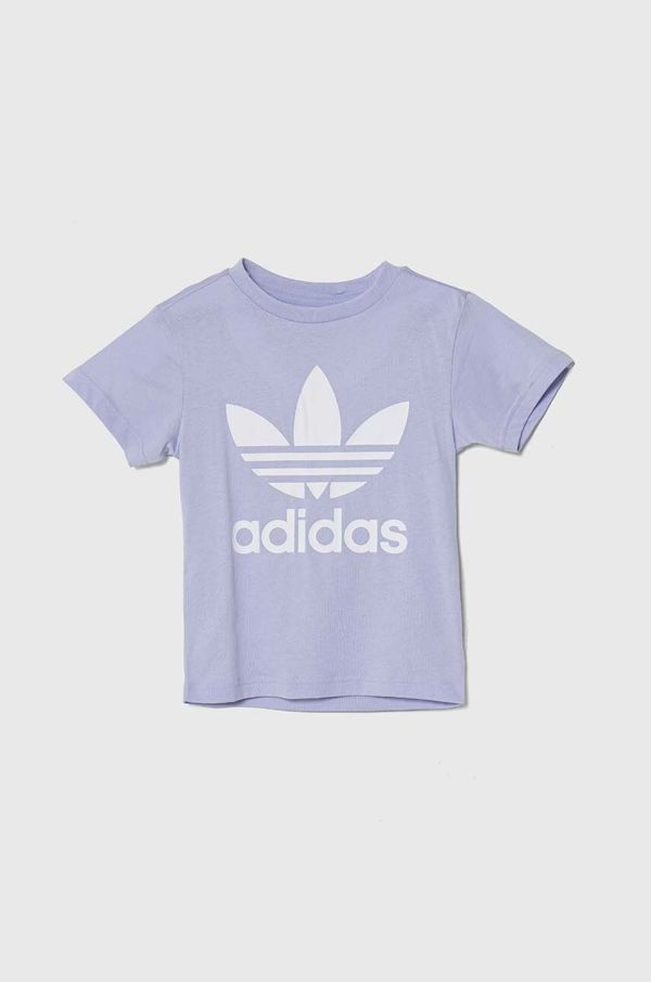 adidas Originals Otroška bombažna kratka majica adidas Originals vijolična barva