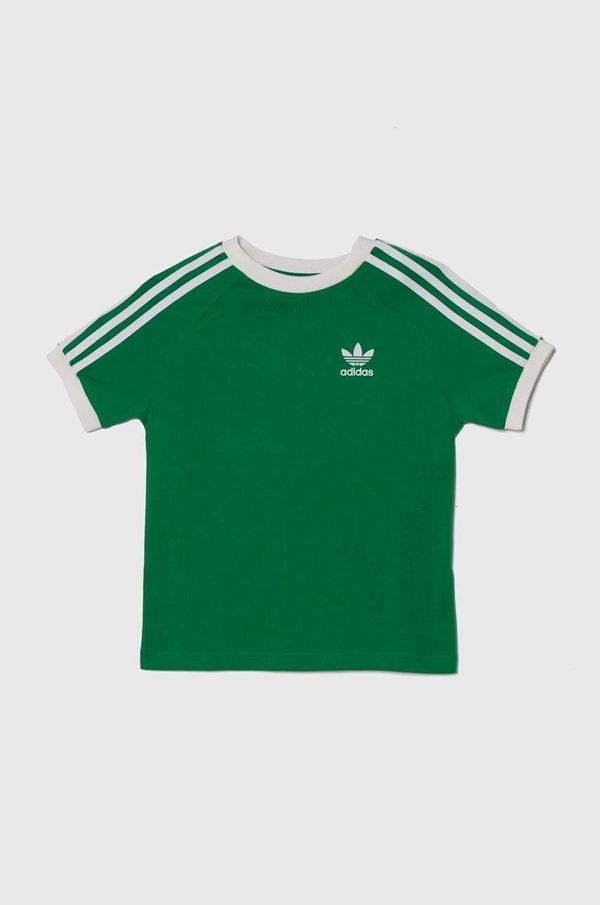 adidas Originals Otroška bombažna kratka majica adidas Originals zelena barva