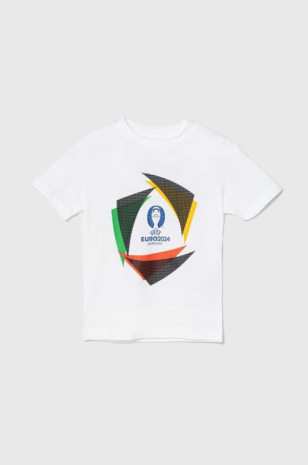 adidas Performance Otroška bombažna kratka majica adidas Performance UEFA Euro 2024 bela barva