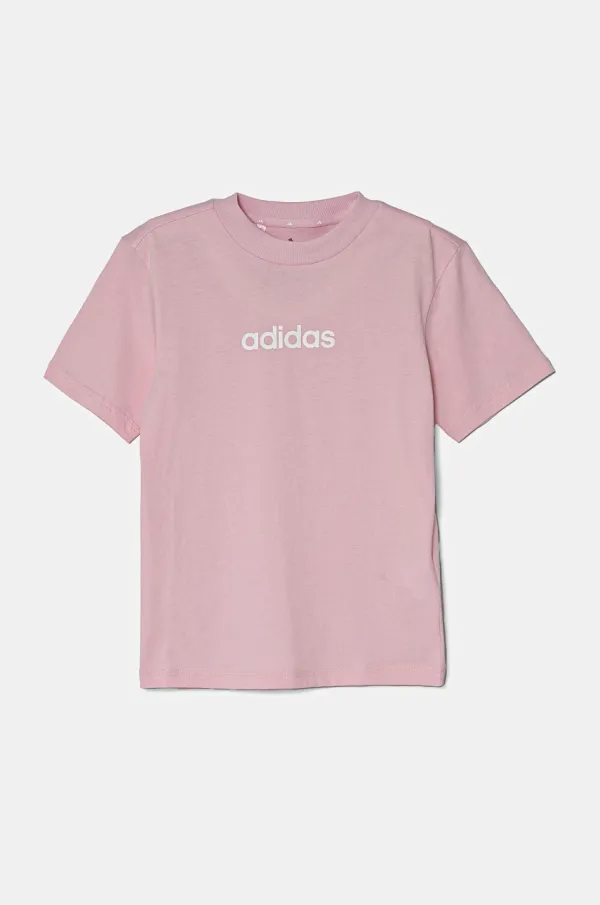 adidas Otroška bombažna kratka majica adidas roza barva, JC9750