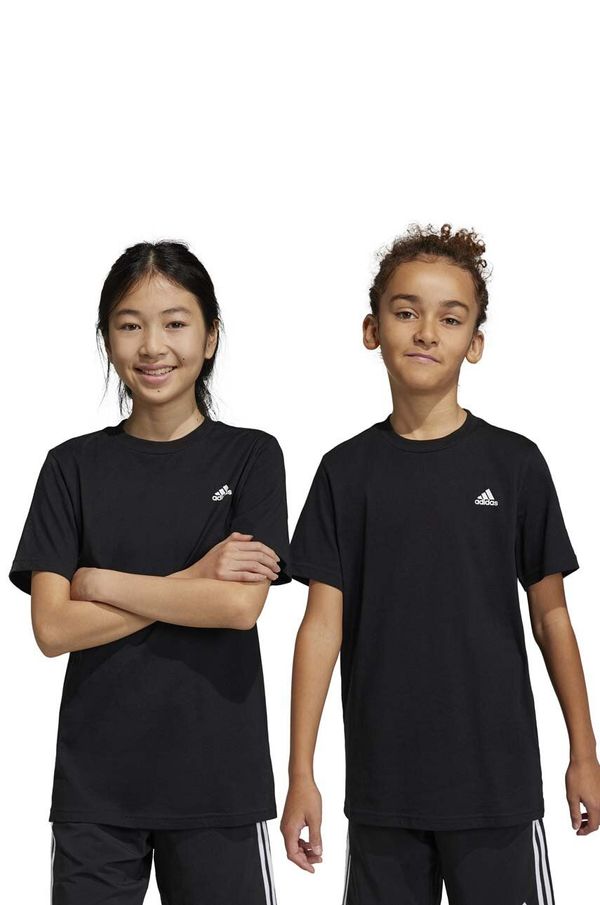 adidas Otroška bombažna kratka majica adidas U SL črna barva