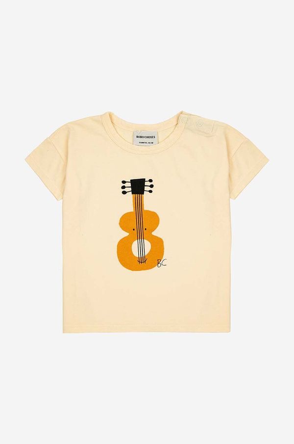 Bobo Choses Otroška bombažna kratka majica Bobo Choses rumena barva