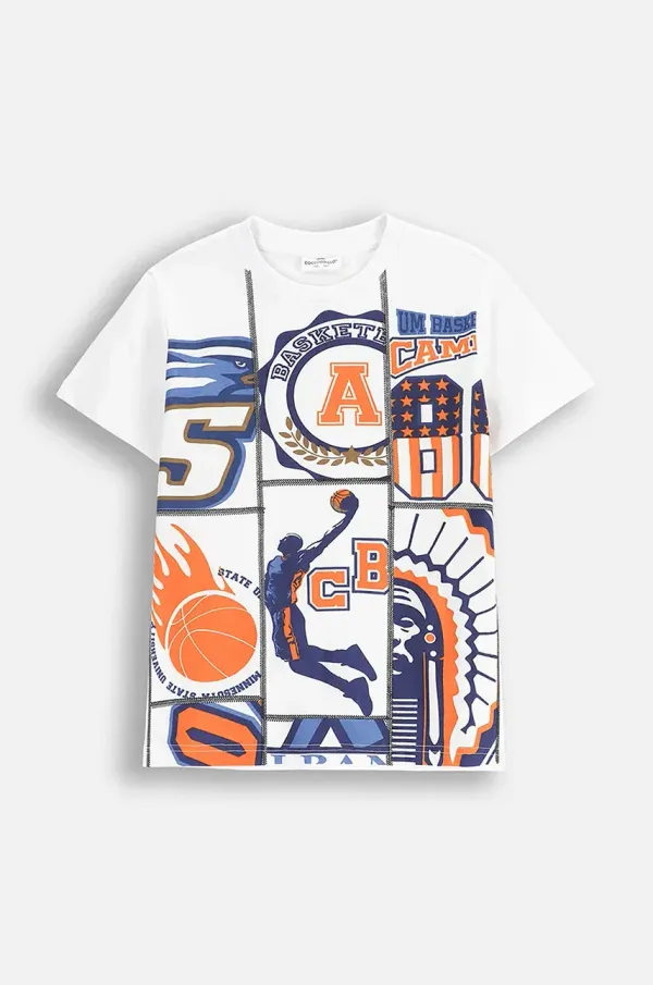 Coccodrillo Otroška bombažna kratka majica Coccodrillo bela barva, EVERYDAY BOY