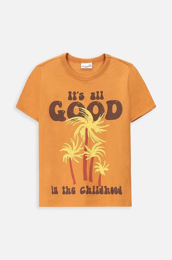 Coccodrillo Otroška bombažna kratka majica Coccodrillo rumena barva