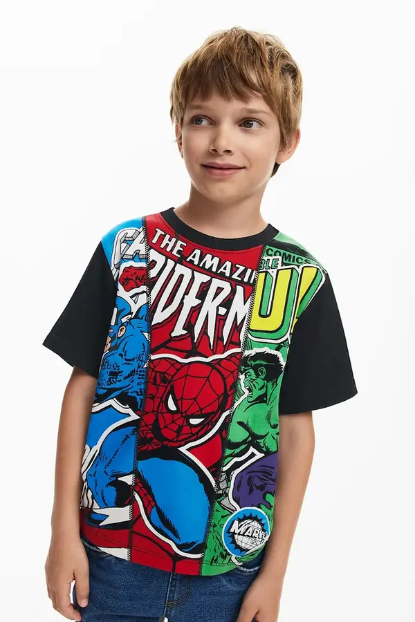 Desigual Otroška bombažna kratka majica Desigual x Marvel