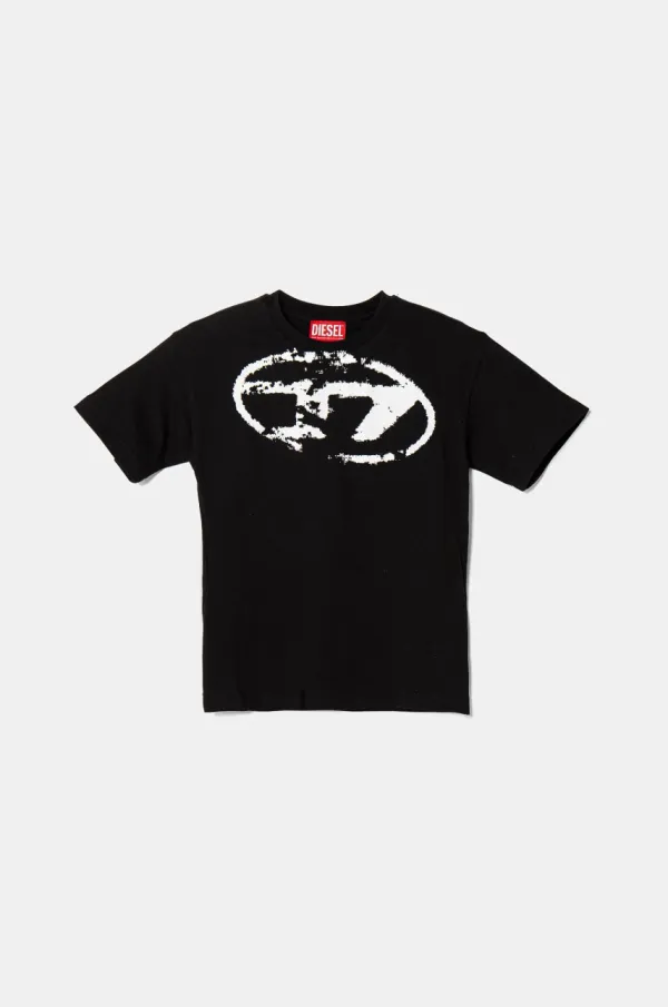 Diesel Otroška bombažna kratka majica Diesel TBOXTN14 OVER T-SHIRT črna barva, J02240