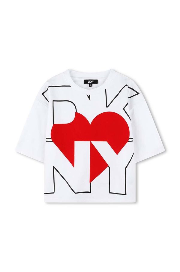 DKNY Otroška bombažna kratka majica Dkny bela barva, D62065