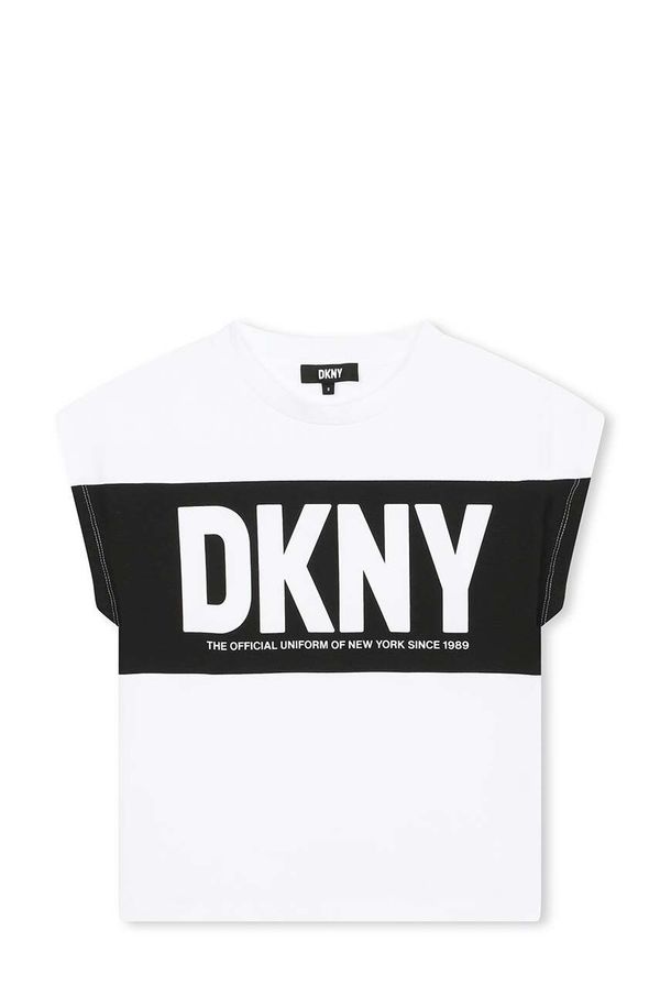 DKNY Otroška bombažna kratka majica Dkny bela barva