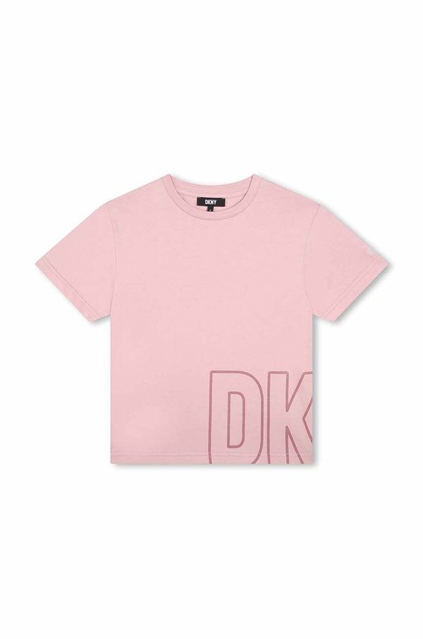 DKNY Otroška bombažna kratka majica Dkny vijolična barva