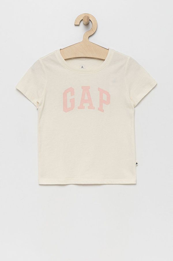 Gap Otroška bombažna kratka majica GAP bež barva