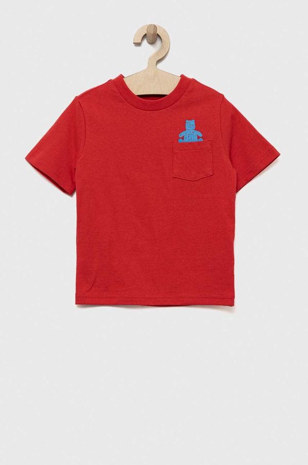 Gap Otroška bombažna kratka majica GAP rdeča barva