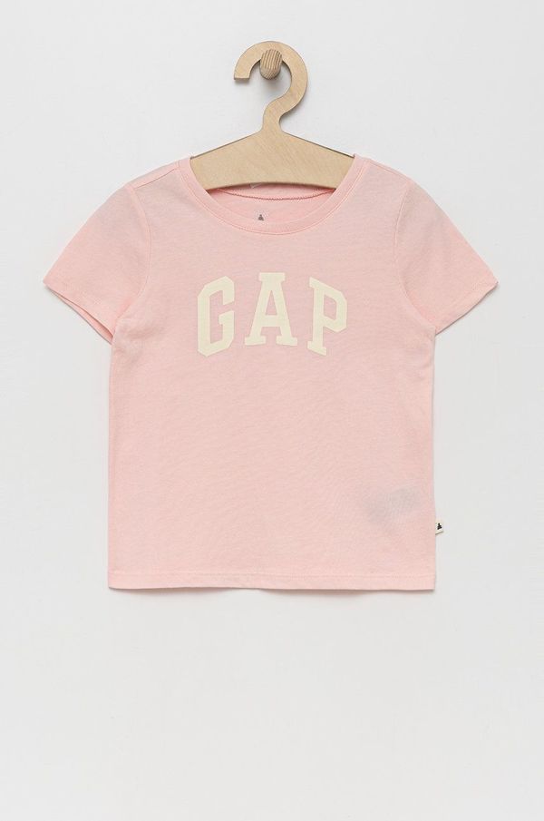 Gap Otroška bombažna kratka majica GAP roza barva