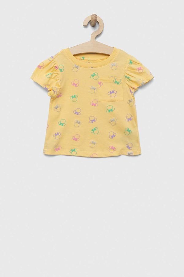 Gap Otroška bombažna kratka majica GAP rumena barva