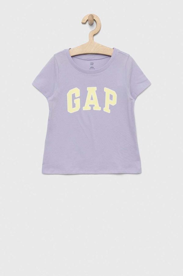 Gap Otroška bombažna kratka majica GAP vijolična barva