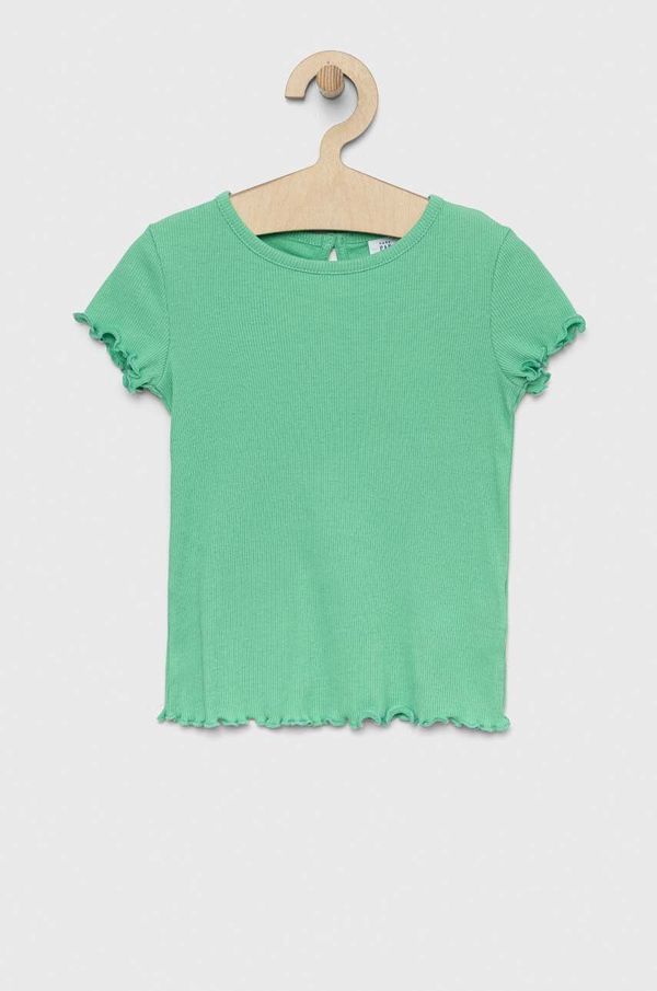 Gap Otroška bombažna kratka majica GAP zelena barva