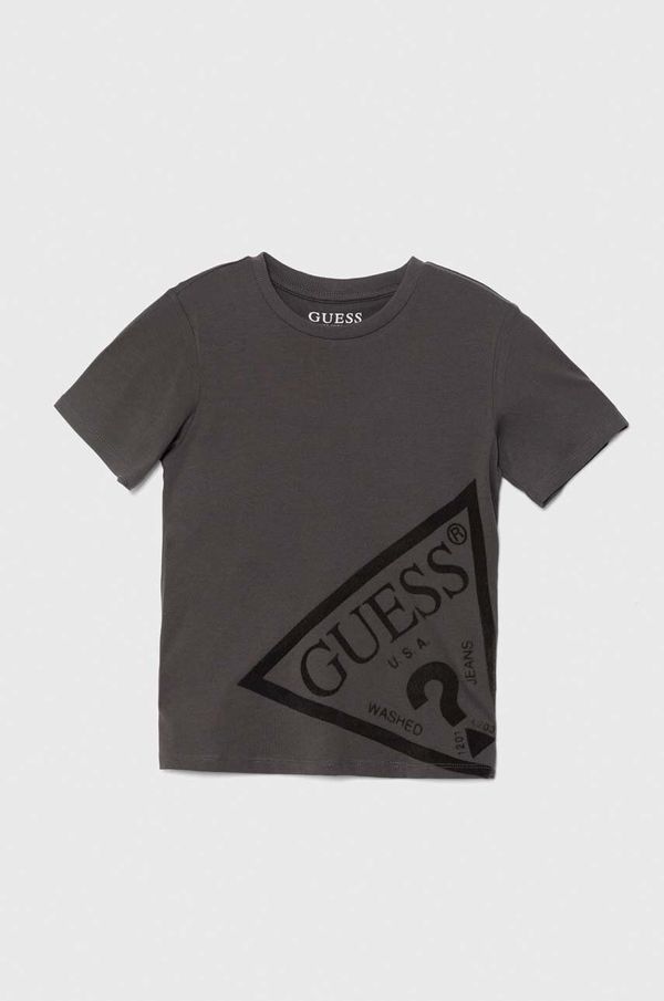 Guess Otroška bombažna kratka majica Guess siva barva, L4YI32 K8HM4