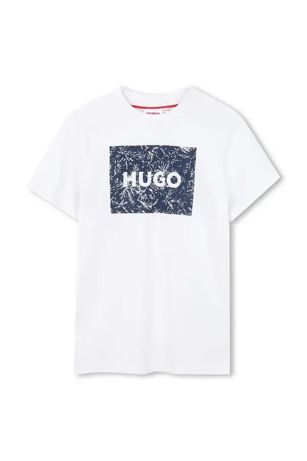 HUGO Otroška bombažna kratka majica HUGO