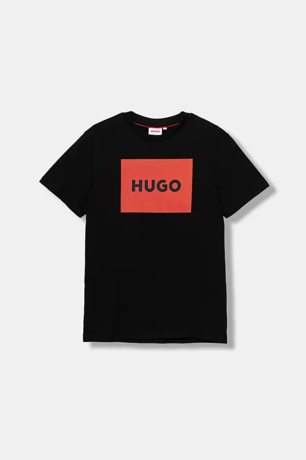 HUGO Otroška bombažna kratka majica HUGO