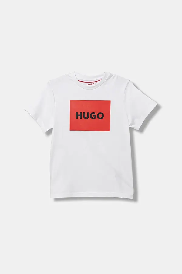 HUGO Otroška bombažna kratka majica HUGO