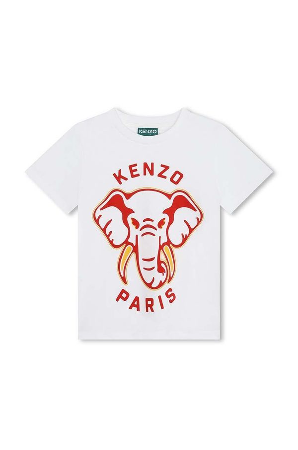 Kenzo kids Otroška bombažna kratka majica Kenzo Kids bela barva