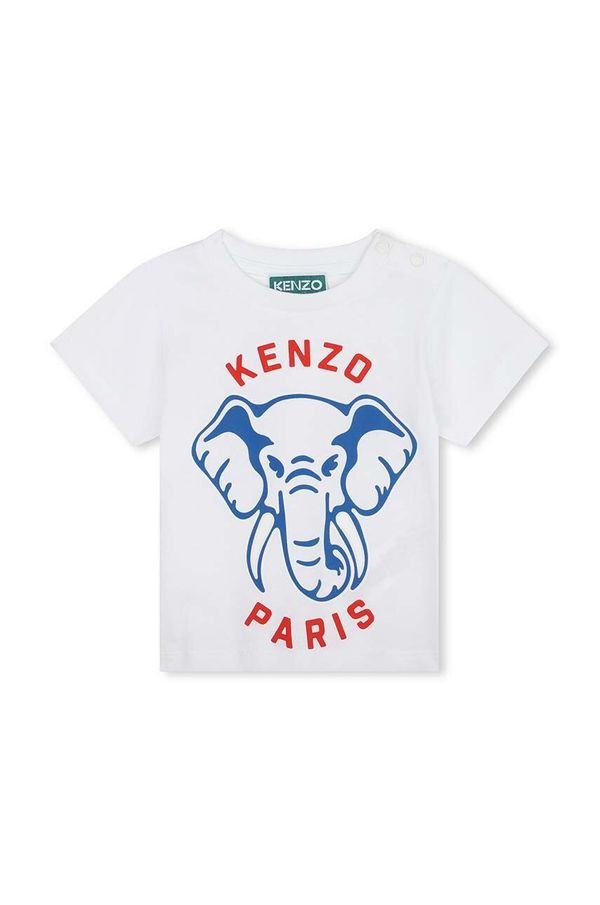 Kenzo kids Otroška bombažna kratka majica Kenzo Kids bela barva