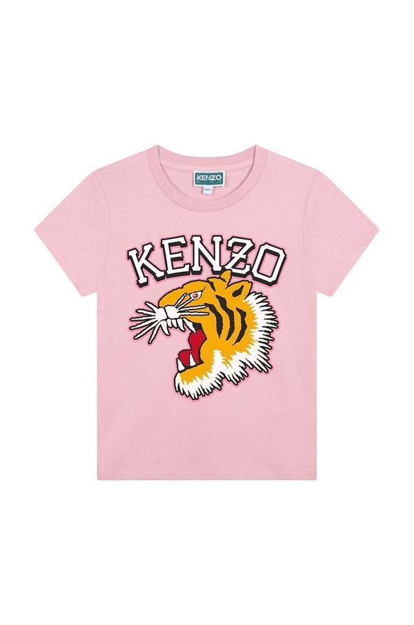 Kenzo kids Otroška bombažna kratka majica Kenzo Kids roza barva, K60765