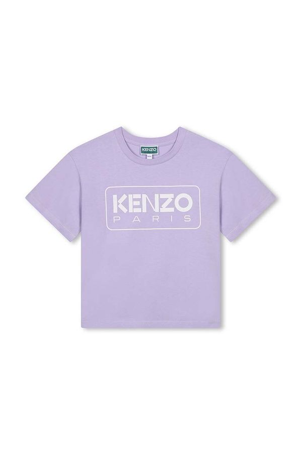 Kenzo kids Otroška bombažna kratka majica Kenzo Kids vijolična barva, K60704