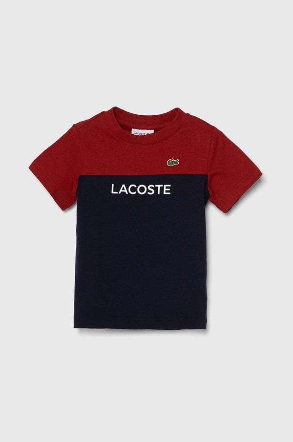 Lacoste Otroška bombažna kratka majica Lacoste mornarsko modra barva