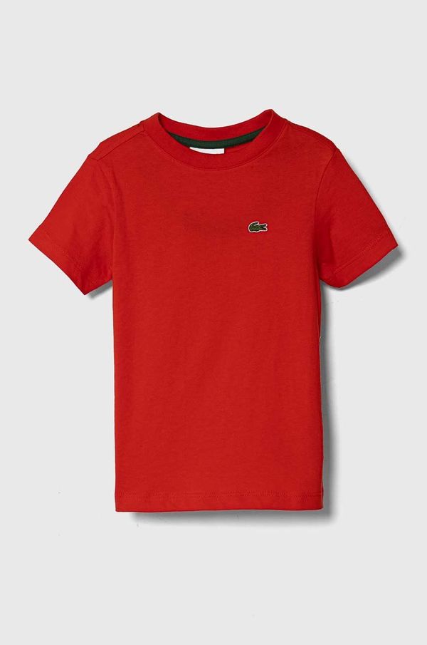Lacoste Otroška bombažna kratka majica Lacoste rdeča barva
