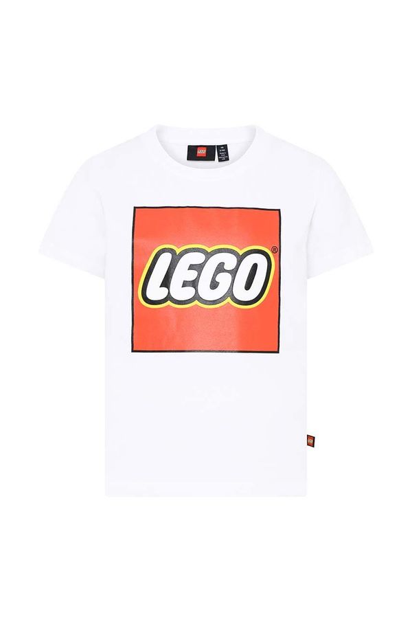Lego Otroška bombažna kratka majica Lego bela barva