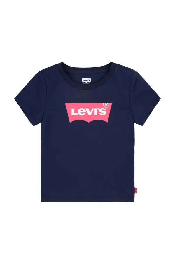 Levi's Otroška bombažna kratka majica Levi's BATWING TEE mornarsko modra barva, 4EK825