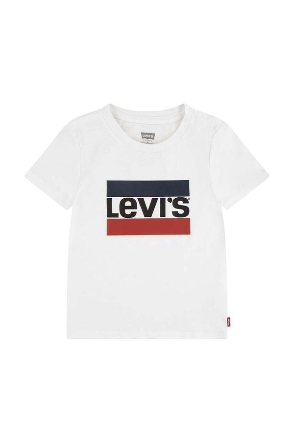 Levi's Otroška bombažna kratka majica Levi's bela barva