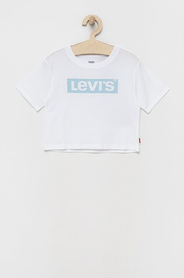 Levi's Otroška bombažna kratka majica Levi's bela barva
