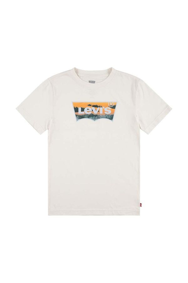 Levi's Otroška bombažna kratka majica Levi's bež barva