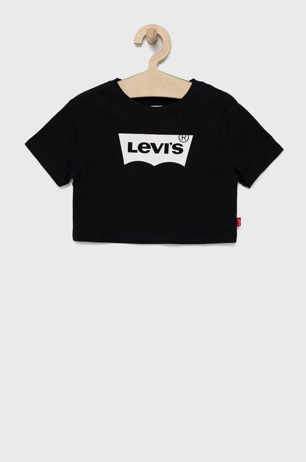 Levi's Otroška bombažna kratka majica Levi's črna barva