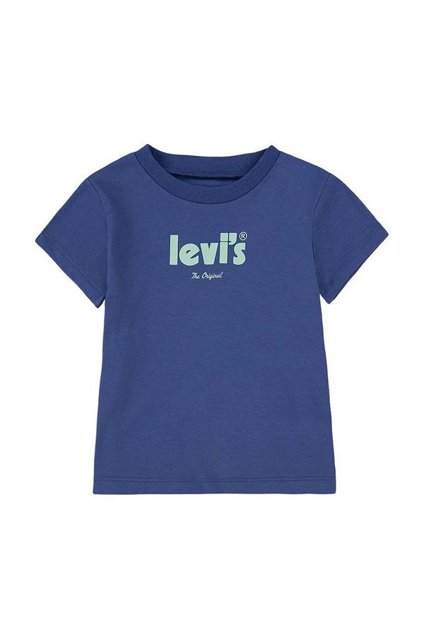 Levi's Otroška bombažna kratka majica Levi's mornarsko modra barva