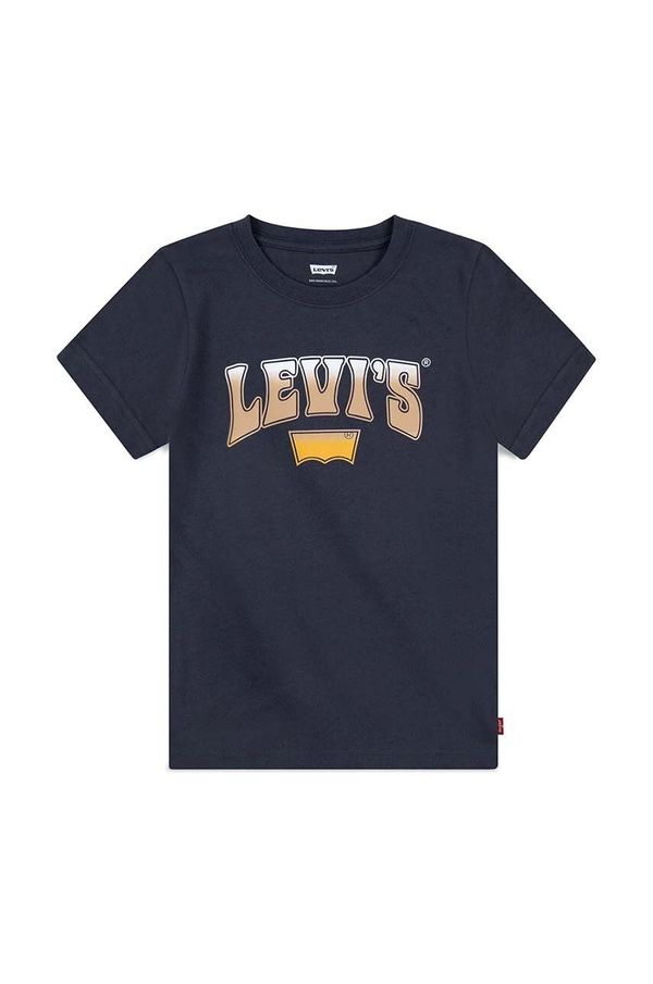 Levi's Otroška bombažna kratka majica Levi's mornarsko modra barva