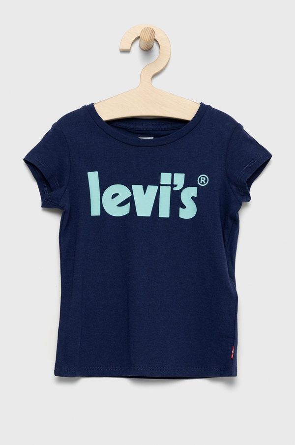 Levi's Otroška bombažna kratka majica Levi's mornarsko modra barva