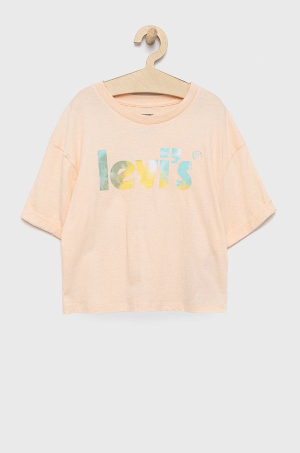 Levi's Otroška bombažna kratka majica Levi's roza barva