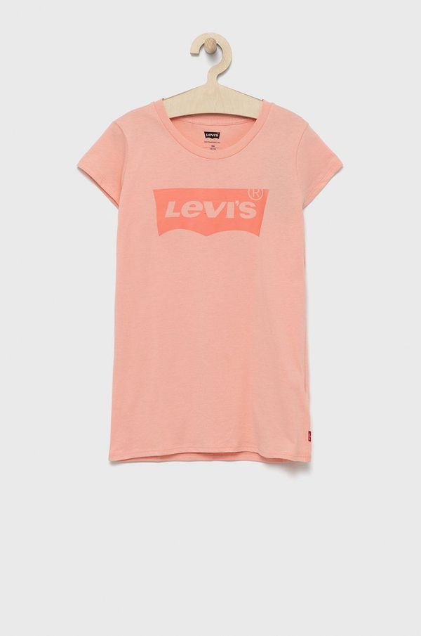 Levi's Otroška bombažna kratka majica Levi's roza barva