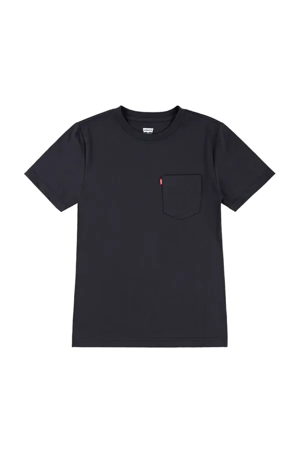 Levi's Otroška bombažna kratka majica Levi's SUNSET POCKET TEE črna barva, 8EM359