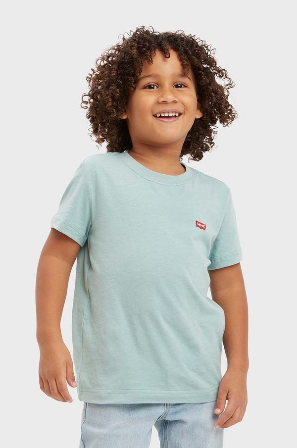 Levi's Otroška bombažna kratka majica Levi's turkizna barva