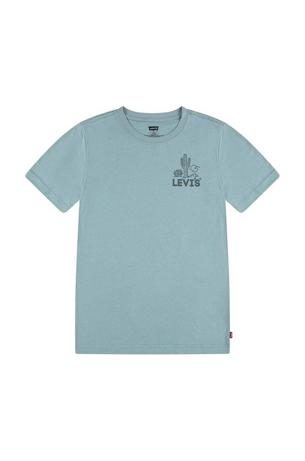 Levi's Otroška bombažna kratka majica Levi's zelena barva