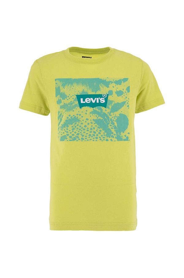 Levi's Otroška bombažna kratka majica Levi's zelena barva