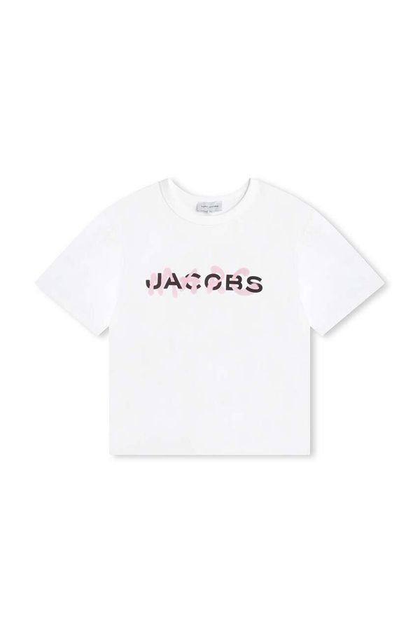 Marc Jacobs Otroška bombažna kratka majica Marc Jacobs bela barva