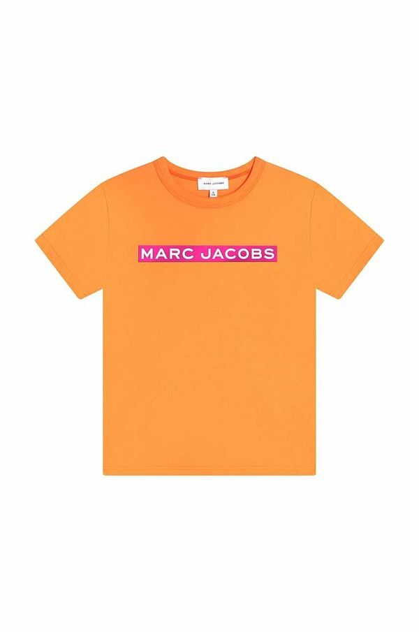 Marc Jacobs Otroška bombažna kratka majica Marc Jacobs oranžna barva