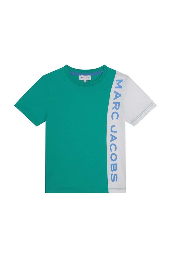Marc Jacobs Otroška bombažna kratka majica Marc Jacobs zelena barva