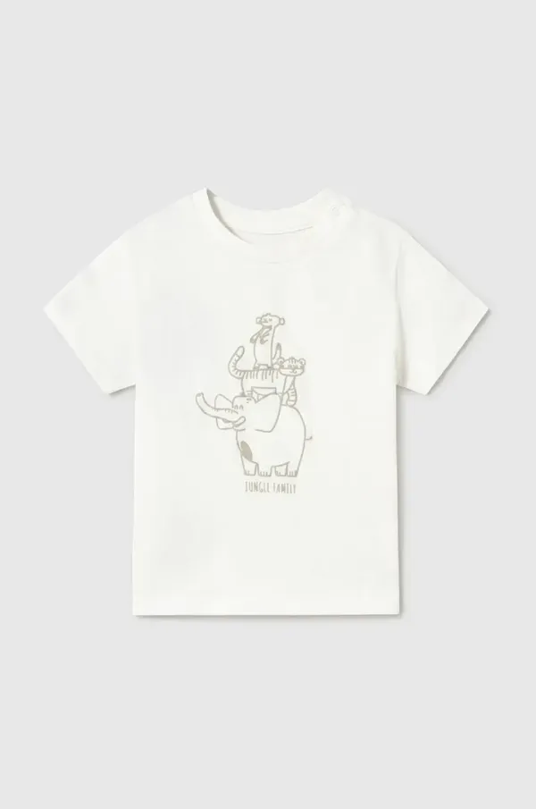 Mayoral Otroška bombažna kratka majica Mayoral bež barva, 1054