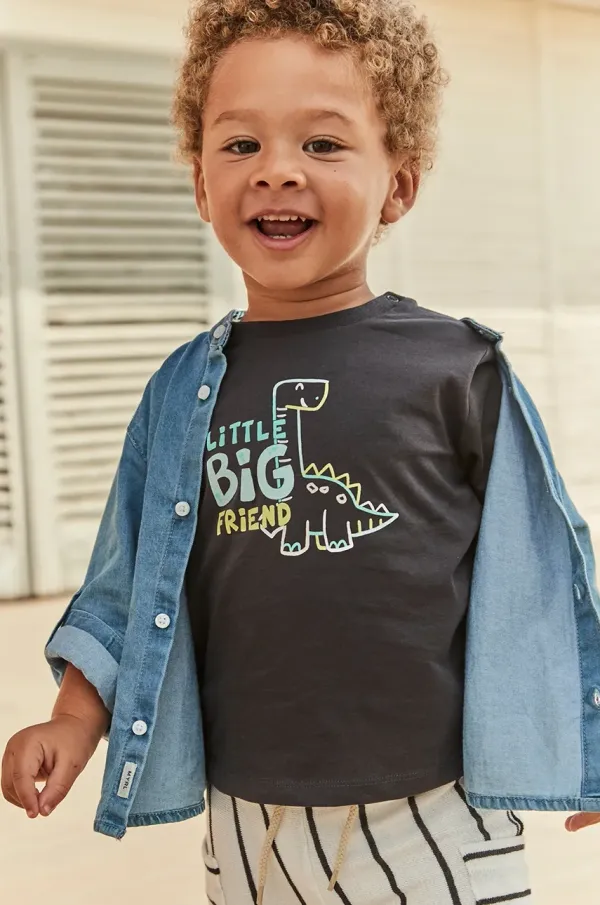 Mayoral Otroška bombažna kratka majica Mayoral črna barva, 1062